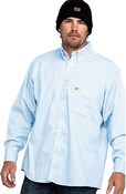 Wrangler Men's Fashion FR Tonal Stripe Work Shirt in Light Blue